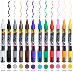 TRANSON 12 Colors Permanent Paint Markers for Fabric Rock Craft Diy Painting Medium Tip Oil Based Waterproof