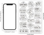 Inspirational Words Transparent Clear Stamps Flower Graduation Cards Silicone Stamps for DIY Scrapbooking Supplies Embossing Paper Card Happy Birthday Clear Stamps for DIY Card Making