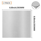 2Pack 6061 T651 Aluminum Sheet Metal 8 x 8 x 1/16 Inch Flat Plain Aluminum Plate Covered with Protective Film, 1.5mm Heat Treatable Rectangle Aluminum Metal Plate for Crafting, Industrial