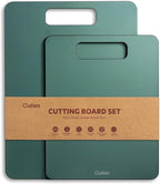 Cutting Boards for Kitchen [Set of 2], Wood Fiber Composite Cutting Board, Dishwasher Safe, Non Slip Non Toxic Chopping Board for Meat Vegetables Fruit Cheese - Green
