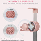 Yarn Winder for Crocheting, 10oz Large Capacity Electric Yarn Ball Winder with Strong Tension Stepless Speed, Automatic Yarn Cake Winder, Helper for Knitting Lovers, Pink