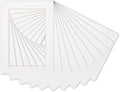 Poster Palooza Pack of 25 Acid Free 8.5x11 Mats Bevel Cut for 7x9 Photos - White Precut Matboards With Backing Boards and Clear Photo Mat Bags For Pictures, Photos, Framing - 4-ply Thickness