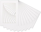 5x7 Mat for 8.5x11 Frame - Precut Mat Board Acid-Free White 5x7 Photo Matte Made to Fit a 8.5x11 Picture Frame, Premium Matboard for Family Photos, Show Kits, Art, Picture Framing, Pack of 10 Mats