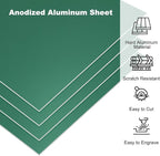 PATIKIL 3.3x2.1x1/32inch Anodized Aluminum Sheet, 5Pcs Metal Rectangle Aluminum Plate 0.8mm Thick Engraving Blanks for Laser Engraving DIY Decorative Crafting Home Decoration, Green