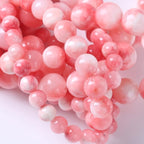 60pcs 6mm Natural Pink White Persian Jade Gemstone Beads Round Loose Spacer Beads for Jewelry Making DIY Bracelets Necklaces 15" (Pink Persian Jade, 6mm)