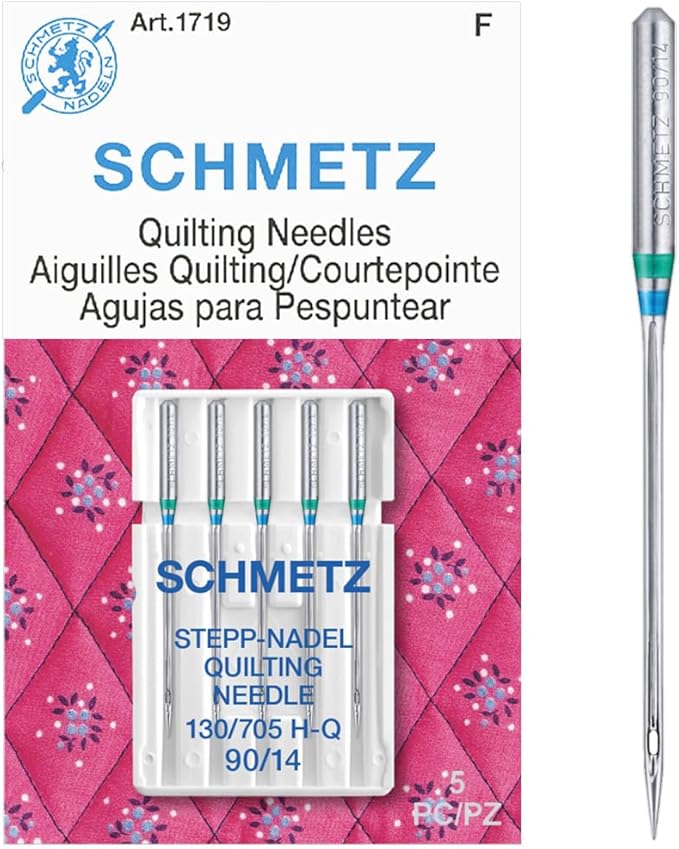 SCHMETZ Quilting Needles - Size 90/14, 5-Needle Cards, Pack of 5