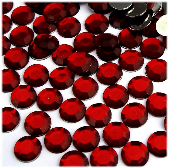 The Crafts Outlet 144pc Rhinestones Round 10mm - Flatback Devil Red Wine