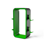wigmoa OYO-1【15.8INCH】 game Storage Tower Compatible with PS5/ Xbox Series S & X/Switch, Universal Video Games Discs Organizers 18 PCS with 4 Controllers Holder, Game Disk Box Stand. (Black/Green)