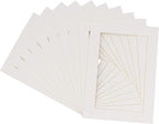 6x8 Mat for 8x10 Frame - Precut Mat Board Acid-Free Show Kit with Backing Board, and Clear Bags Textured White 6x8 Photo Matte Made to Fit a 8x10 Picture Frame Matboard for Framing, Pack of 10 Mats