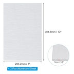 PATIKIL 6061 T651 Aluminum Sheet Metal 12 x 8 x 1/8(0.125") Inch 2Pcs Flat Plain Aluminum Plate Covered Stock with Protective Film, Heat Rectangle 3MM for Lndustry Crafting