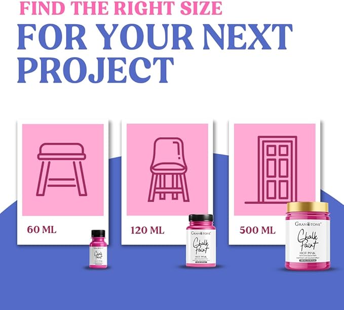 GRANOTONE Chalk Paint for Furniture | Matt-Finish Water-Based Acrylic Paint for Wood, Walls, Metal, Glass, Paper, Fabric Canvas | Maximum Coverage Chalk Paint for Kids & Adults, 500 Ml (NUT BROWN)