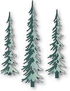 Mvchifay Cutting Dies Happy Birthday Metal Stencils Scrapbooking Tool DIY Emboss Paper Card Making (Narrow Pine Trees-11.7x11.8cm)