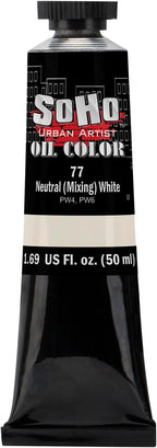 Soho Urban Artist Oil Paint - Neutral White (Mixing), 50 ml Tube - Best Valued Oil Colors for Painting, Excellent Pigment Load