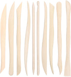 50PCS Wooden Clay Sculpting Tools, 6.2'' Smooth Double Ended Clay Modeling Tools, Polymer Clays Tool Sculpting, Wood Pottery Tool Kit for Ceramics Soap Playdough Carving Supplies