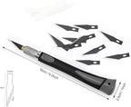 EHDIS Precision Hobby Knife Set Utility Craft Knife Kit with 10PCS Blades for Art, Working-Stencil, Scoring, Scrapbooking, Architecture Modeling, Crafting-Grey