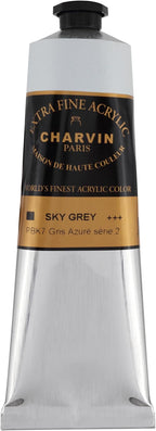 Charvin Extra Fine Professional Acrylic Paint - Sky Grey, 150ml Tube, Triple-Milled, Lightfast Pigments, Open Stock Artist Acrylic Paints in Nature-Inspired Hues