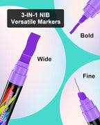 FansArriche Acrylic Paint Markers, 15mm Jumbo Felt Tip, 10 Colored Waterproof and Permanent Paint Pens for Tagging, Signs, Calligraphy, and Outdoor Paintings