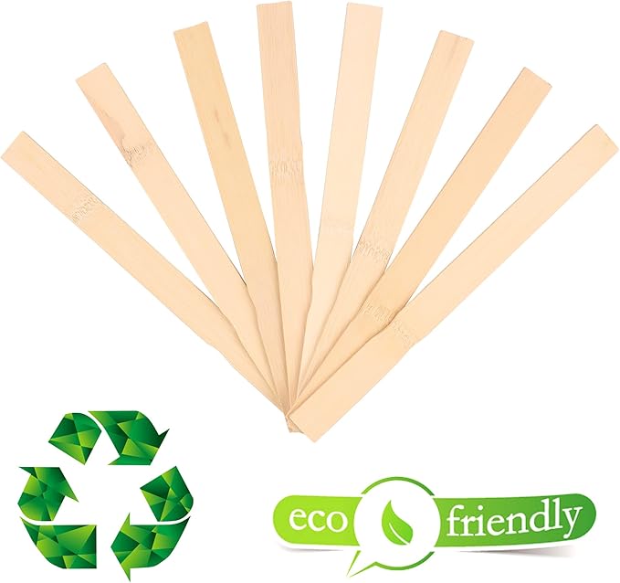 Wooden Paint Stir Sticks - Rewiss 10 Inch Paint Sticks Stirrers for Paddles Resin or Wood Craft Sticks, Garden and Library Markers(Pack of 50)