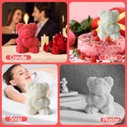 Rose Bear Silicone Mold for Candle Making,3D Candle Mold Silicone,Resin Molds for DIY Decor,DIY Soap,DIY Candle,Mother's Day Gift,Birthday Gifts(Large Rose Heart Bear)