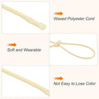 MECCANIXITY Waxed Cord 1.2mm Waxed Polyester Cord 175 Yard Wax String for Bracelet Making,Necklaces, Beading,Jewelry Making and DIY Crafts(Beige)
