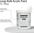 SNOWSUN Matte Varnish for Acrylic Painting, 1L Professional Acrylic Artist's Varnish, Matte Finish, Non-Yellowing, Non-Toxic, Suitable for Artists, Hobby Painters & Kids