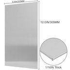 430 Stainless Steel Sheet Metal 8" x 12" x 1/16" Inch Metal Plates for Magnetic Mount Board Wall 16GA(1.70MM) 430 Stainless Steel Shim Stock Plates Metal Sheets for Crafting, Kitchen, Office