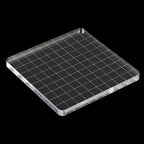 PATIKIL 4" x 4" Acrylic Stamp Block, 2 Pack Clear Stamping Block with Grid Lines Decorative Mounting Blocks Square for Scrapbooking DIY Crafts Card Making