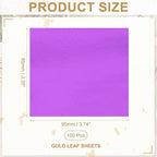 PATIKIL Gold Leaf Sheets for Art 3.7" x 3.4", 100 Pcs Gold Foil Sheet Metallic Leaf Papers for DIY Crafts Resin Furniture Nails Paintings Home Decoration, Pink Purple