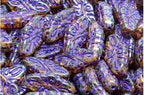 2.1oz (60 g) Mix of Unique Czech Bohemia Glass Pressed Beads, Crazy Purple Green Copper, Table Cut, Matte and Glossy, Faceted Fire Polish, Hand Made Set Kit BCV