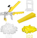 DGSL Tile Leveling System with Plier - 1200-Piece Spacers Clips and 300-Piece Reusable Wedges Tools Set for Stone Installation 1/16 Inch