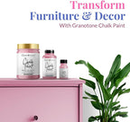 GRANOTONE Chalk Paint for Furniture | Matt-Finish Water-Based Acrylic Paint for Wood, Walls, Metal, Glass, Paper, Fabric Canvas | Maximum Coverage Chalk Paint for Kids & Adults, 250 Ml (ROSE QUARTZ)