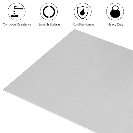6061 T651 Aluminum Sheet Metal 12 x 12 x 1/8 (0.125”) Inch Flat Plain Aluminum Plate Covered with Protective Film, Heat Treatable Rectangle 3MM Aluminum Metal Plate for Industrial