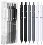 FIOVER Gel Pens, 6pcs 0.5mm Fine Point Black Ink, Smooth Writing Pens for Journaling, Nurse Aesthetic Cute Office School Supplies, Gifts for Women and Men(6Pcs Black White Grey-Black Ink)