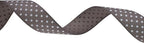 Polka Dot Grosgrain Ribbon 25 Yard Each Roll 100% Polyester (1", Gray)