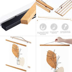 Ywlake Magnetic Poster Hanger, 8x10 8x20 8x11 Poster Frame Wood Wooden Magnet Print Posters Dowel Scroll Hanger Hangers Hanging Kit for Walls Map Canvas Artwork (Teak Wood, 8")