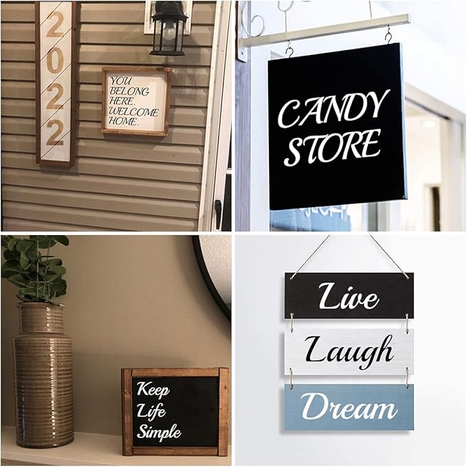 2 Inch Alphabet Letter Stencils for Painting - 70 Pack Letter and Number Stencil Templates with Signs for Painting on Wood, Reusable Cursive Letters Stencils for Chalkboard Wood Signs & Wall Art