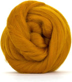 Revolution Fibers Merino Wool Combed Top | 1 lb Premium Wool Roving | 22 Micron, Best Merino Wool for Spinning, Tapestry, Needle Felting, Big Yarn Roving and Wall Hangings (Amber)