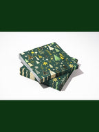 Premium Designer Paper Napkins, 3-Ply 6.5 x 6.5-inches Fold Disposable Decorative Winter Guest Christmas Holly Green Festive New Year Tree Party Lunch Dinner Napkin (20, Festive Green)