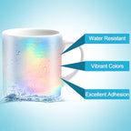Outus 24 Sheets Holographic Sticker Paper Holographic Laminate Sheets Transparent Overlay Lamination Sticker Self Adhesive Vinyl Film A4 Size, 8.25 x 11.7 Inches(Laser Style)