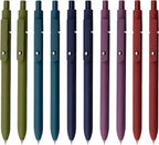 Gel Pens, 10 Pcs 0.5mm Black Ink Pens Fine Point Smooth Writing Pens with Silicone Grip, High-End Series Metal Clip Retractable Pens for Journaling Note Taking (10 Pcs Vintage)