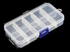 20 packs Plastic Organizer Box 10 Grids Clear Storage Container Jewelry Case with Fixed Dividers for Beads Art DIY Crafts Jewelry Fishing Tackles (20pcs 10 Grids Box)
