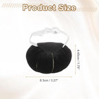 HARFINGTON Wrist Pin Cushion Wristband Sewing Pincushion Polyester Pin Holder Wearable Pumpkin Shaped Needles Wristband for Sewing Quilting Needlework DIY Crafts, Black