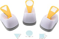 Craft Lever Punch DIY Handmade Craft Punch Paper Punch for Festival and Greeting Card Making Ten Shapes Choices (White 0.7X0.7inch square-1inch Circle-0.75inch Triangle)