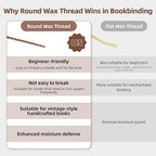 Natural Waxed Thread, 0.55mm/0.8mm, Wax Thread for Handcrafted Wrapping, Sewing, Bookbinding, Leather Threads, Beginners Craft DIY, Hemp Cord (Black/Brown/White, 0.8mm/16 Yards)