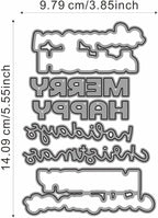 Metal Cutting Dies DIY Merry Christams Embossing Stencil Template Scrapbooking Card Making Mold Photo Album Arts Crafts Tools (Happy Holiday Merry Christmas-14.1x9.8cm)