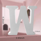 Wood Letters 4.3 Inch, White Unfinished Wood Letters for Graft, Wooden Letters for Wall Decor, Standing Letters for Bedroom, Home, Birthday, Party, DIY Graft (W)