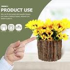 ARTIBETTER Bark Planter Pot 2pcs Wood Bark Pot Natural Log Succulent Planter Pots for Indoor Plants Rustic Tree Stump Plant Pot Farmhouse Bucket for Home Art Decor
