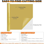 HTVRONT HTV Vinyl Rolls Heat Transfer Vinyl - 12" x 8ft Gold HTV Vinyl for Shirts, Iron on Vinyl for All Cutting Machine - Easy to Cut & Weed for Heat Transfer Design (Gold)