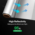 VIVOSUN Highly Reflective Mylar Film Roll 4FT x 50FT for Outdoor Grow Room Indoor Decoration Aluminum Paint Coated 2 Mil Silver