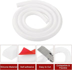 uxcell Flexible Molding Trim, 59 Inch Flexible Quarter Round Molding Silicone Peel and Stick Trim Self Adhesive Shower Water Barrier for Corner Decor Bathroom Kitchen, White